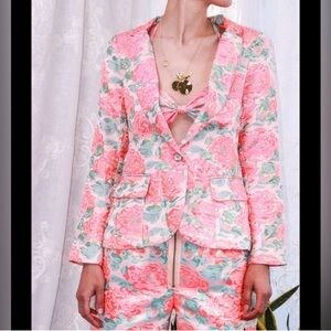 For Love & Lemons Pink Floral Blazer Small